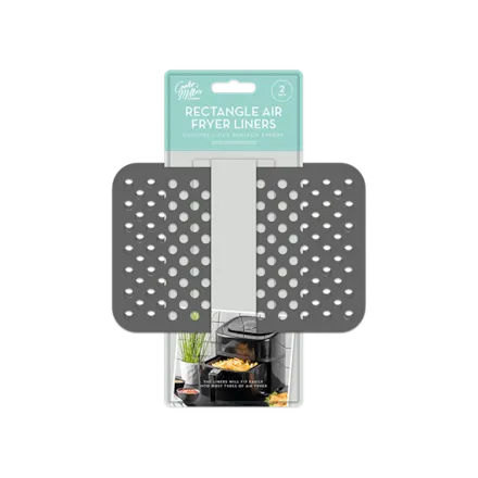 Air Fryer Non Stick Reusable Rectangle Liners 20 x 14cm 2pk