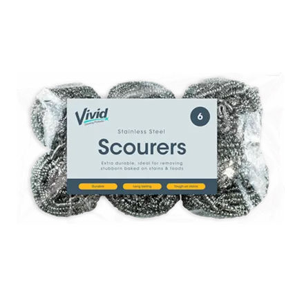 Stainless Steel Scourers - 6 Pack