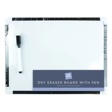 White Board & Pen Set - 4 Piece