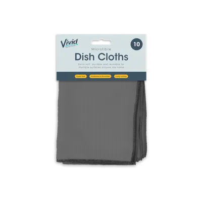 Microfibre Colour Dish Cloths 10pk