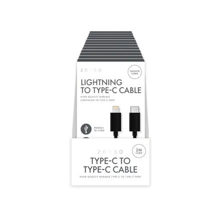 Black Lightning to Type-C 2M Cable