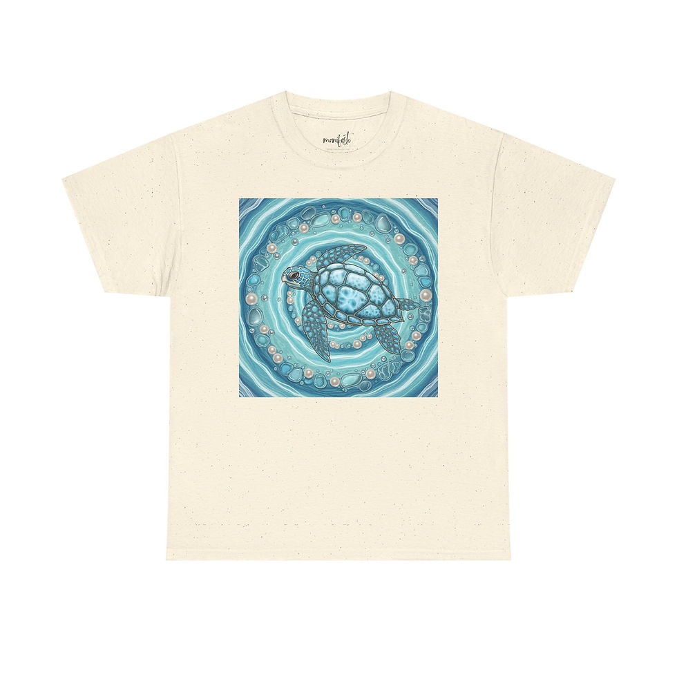 Thumbnail: Sea Turtle Spiral T-Shirt — The Aether Drift Pattern