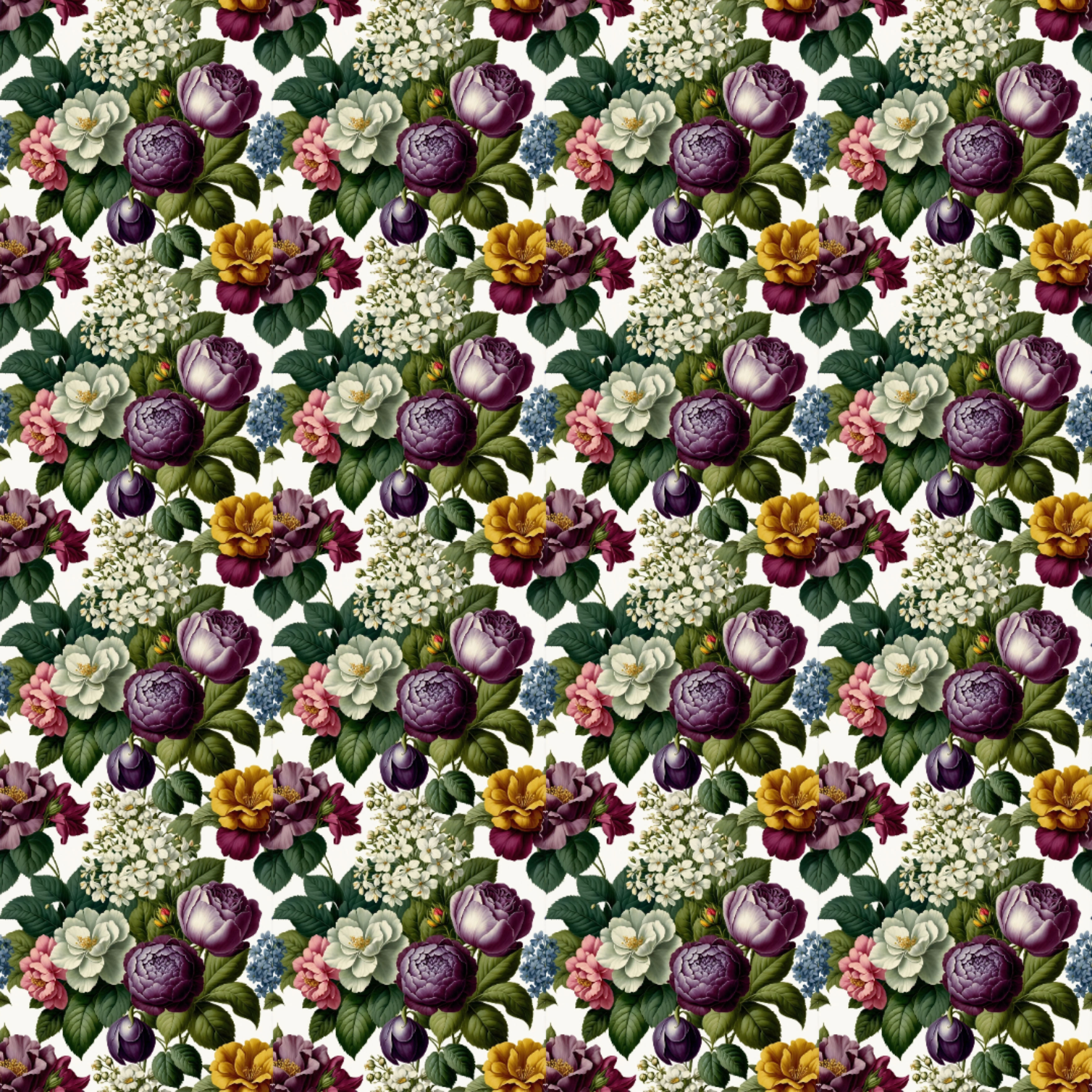 Heritage Blooms-Repeating Pattern