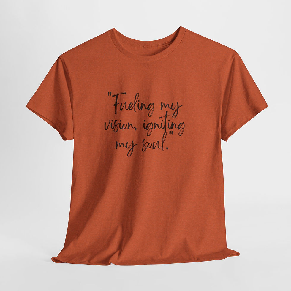 Thumbnail: Inspirational Quote Tee — "Fueling my vision, igniting my soul." Cotton T‑Shirt