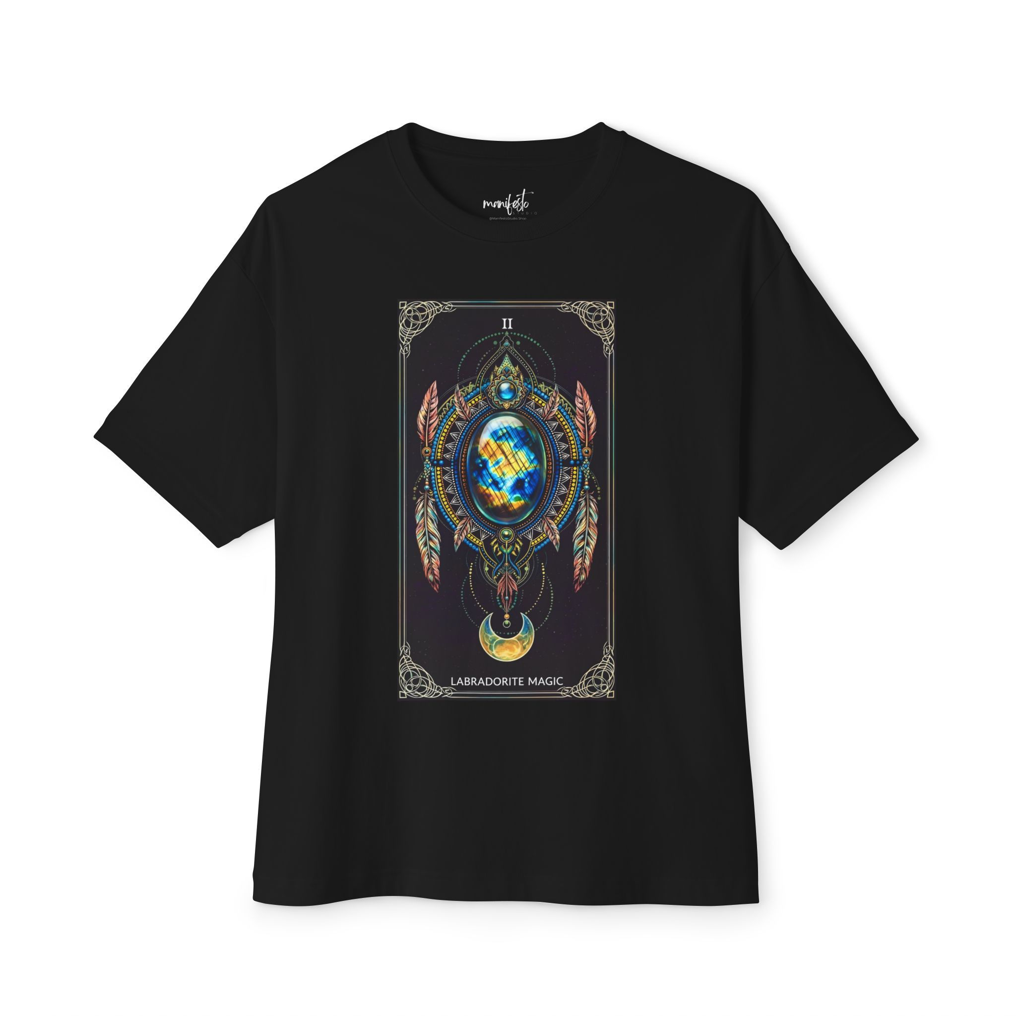 Mystic Dreamcatcher Tarot Tee — "Labradorite Magic" Graphic Shirt