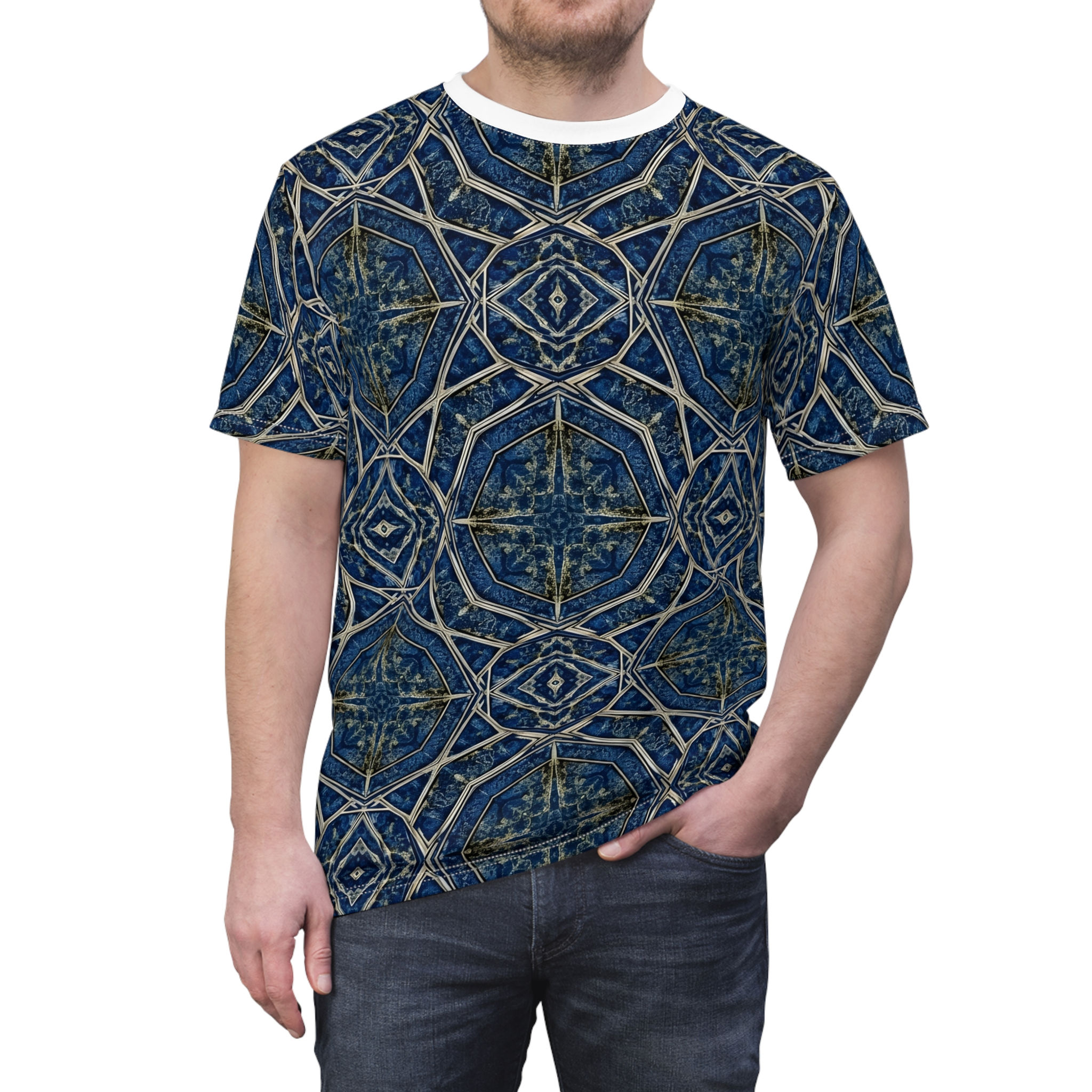 Geometric Indigo Kaleidoscope Tee