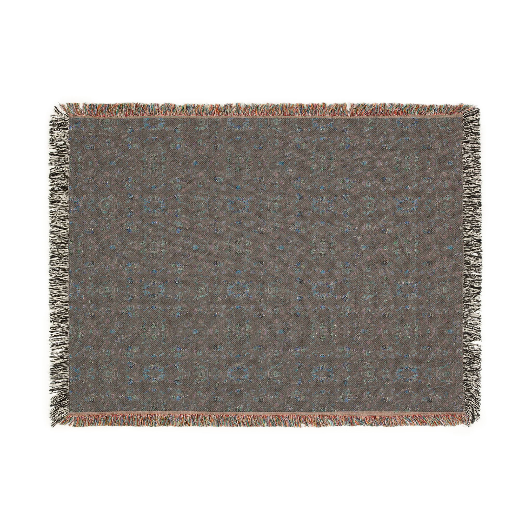 Multicolor Mosaic Pattern Woven Blanket | Retro Geometric Throw