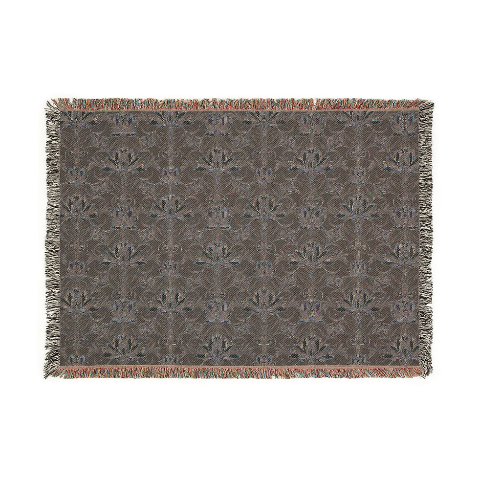Thumbnail: The Gilded Lotus (Meditation & Peace) Woven Blanket | Boho Throw