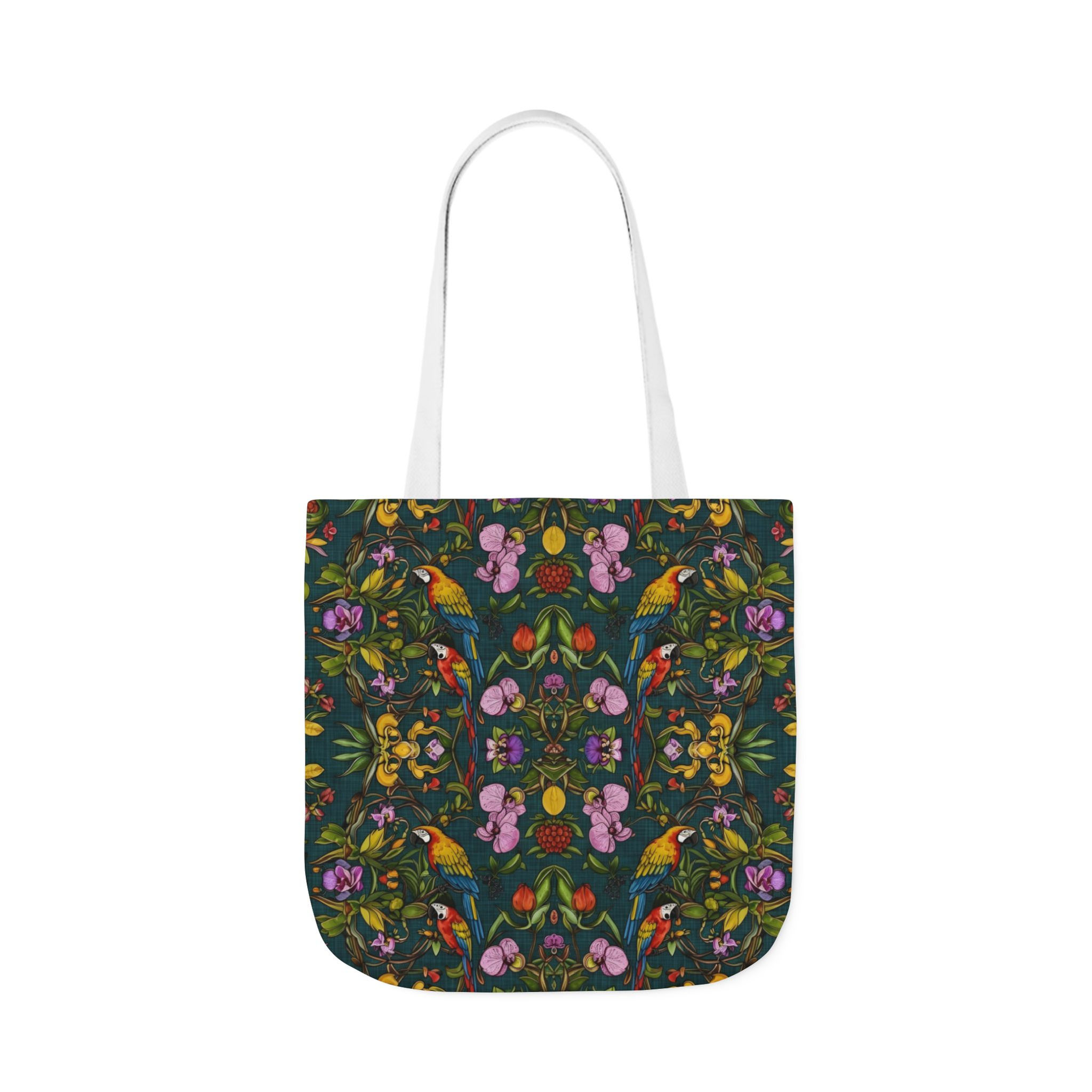 Floral Kaleidoscope Canvas Tote — Colorful Botanical Pattern