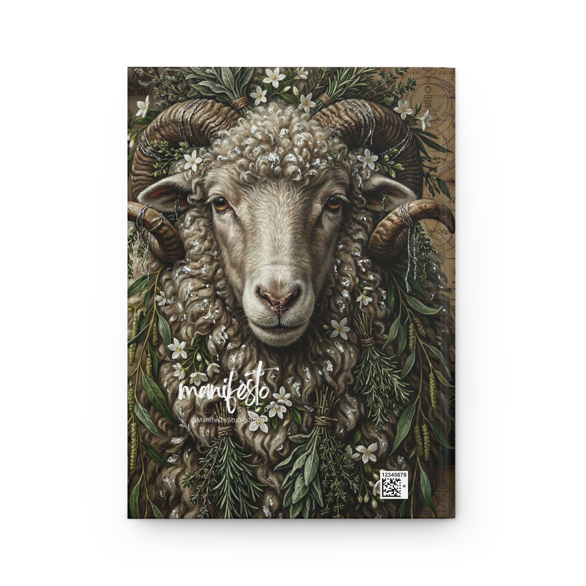 The Ovine Oracle Hardcover Journal — Botanical Sheep Art Notebook