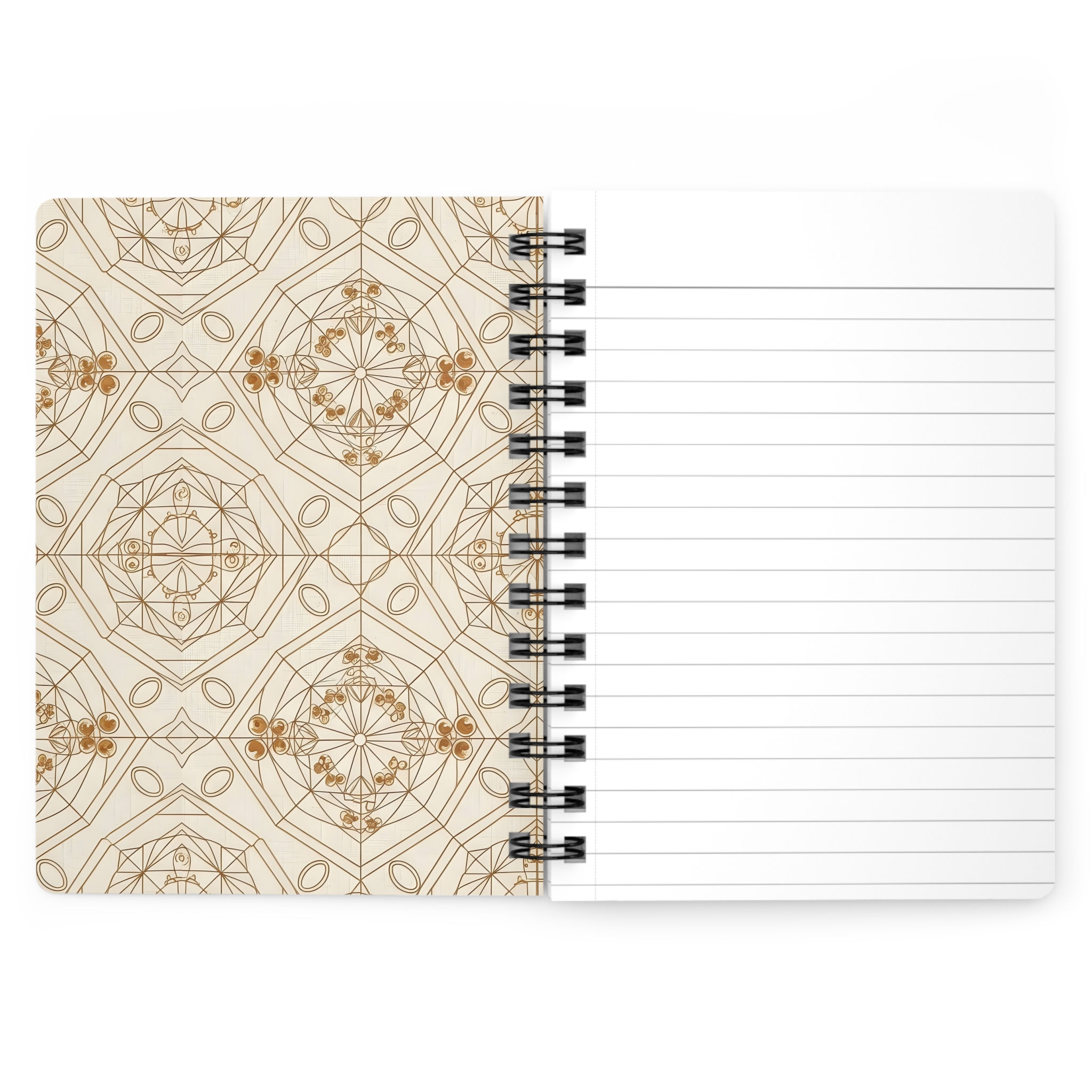 Lavender & Amethyst Floral Spiral Notebook — Botanical Journal, Purple Mushroom
