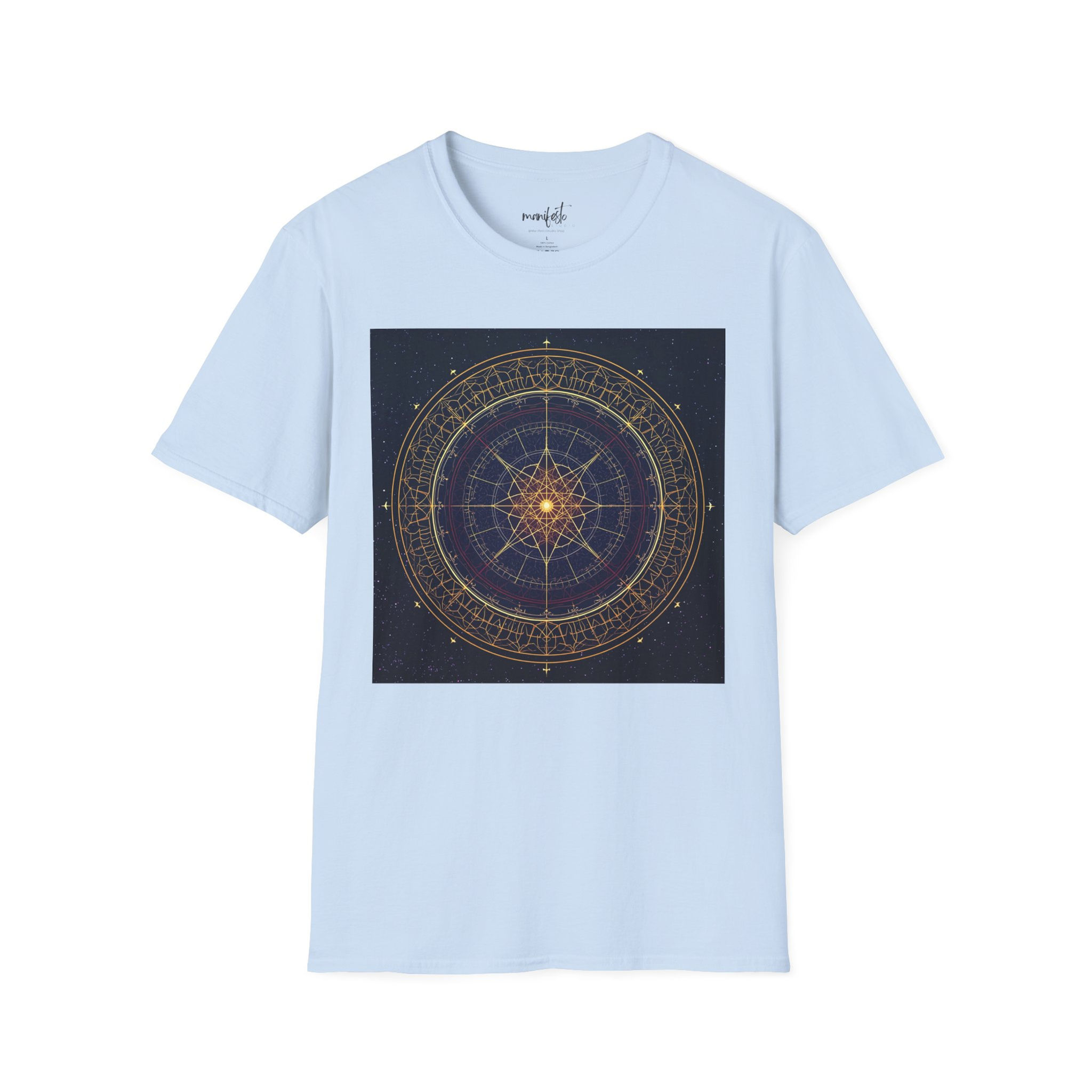 Mystic Star Compass T-Shirt — Golden Astral Mandala Tee