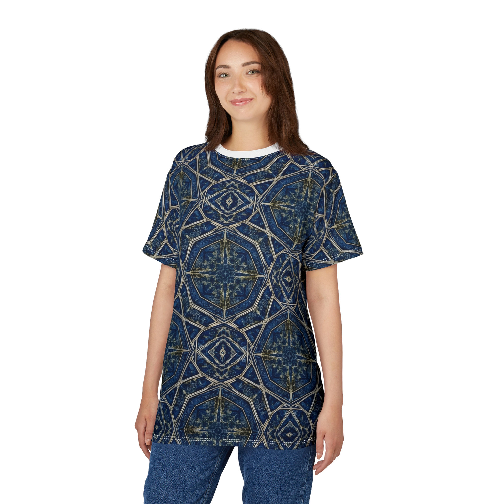 Geometric Indigo Kaleidoscope Tee
