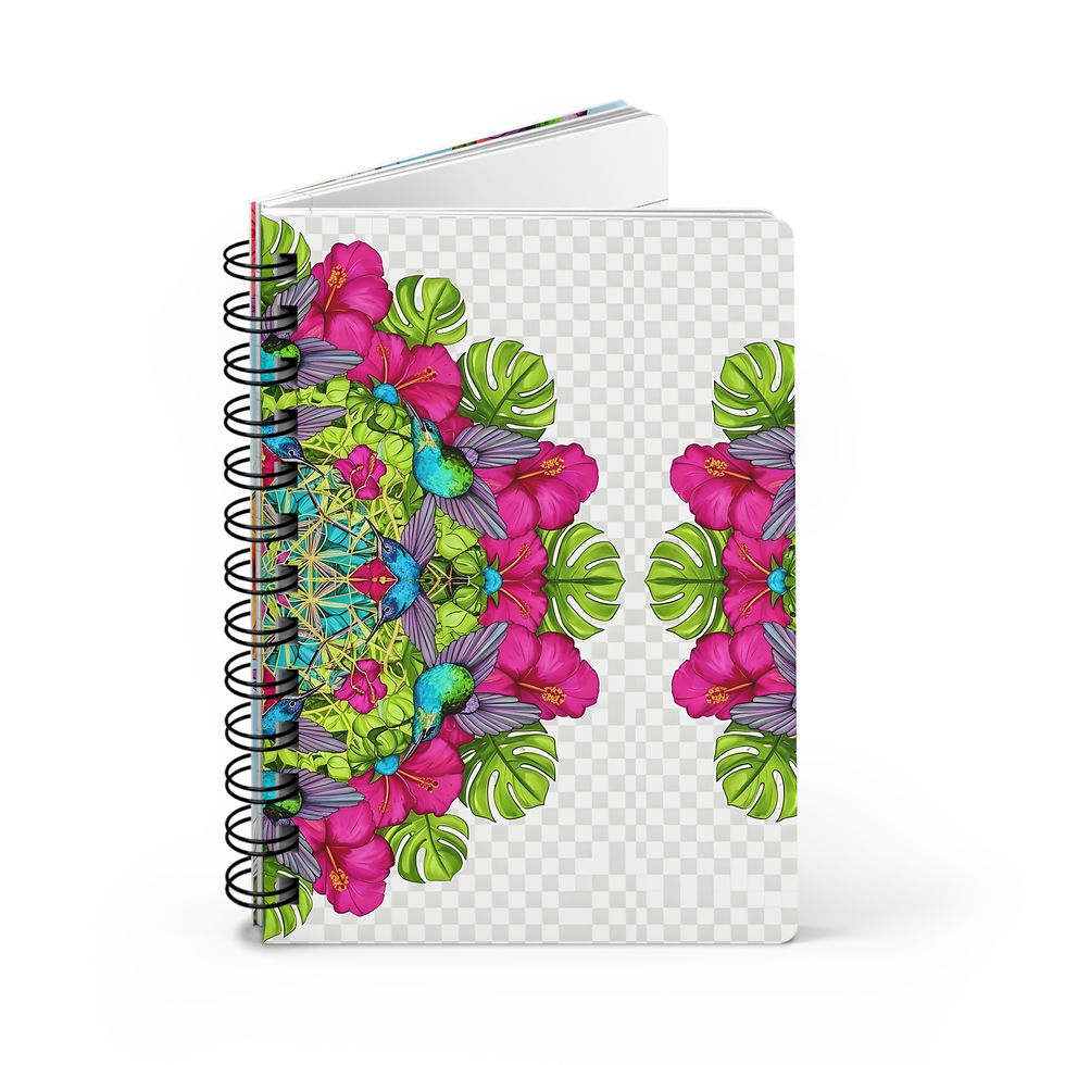 Thumbnail: Tropical Mandala Spiral Notebook — Floral Journal for Travel, Notes & Gifts