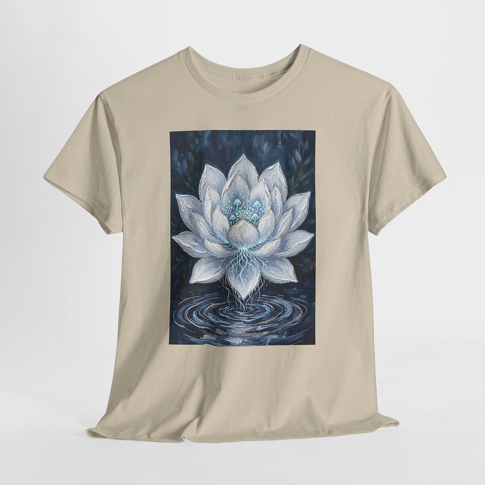 Thumbnail: Lotus T‑Shirt — Calming White Lotus Graphic Tee for Yoga & Meditation
