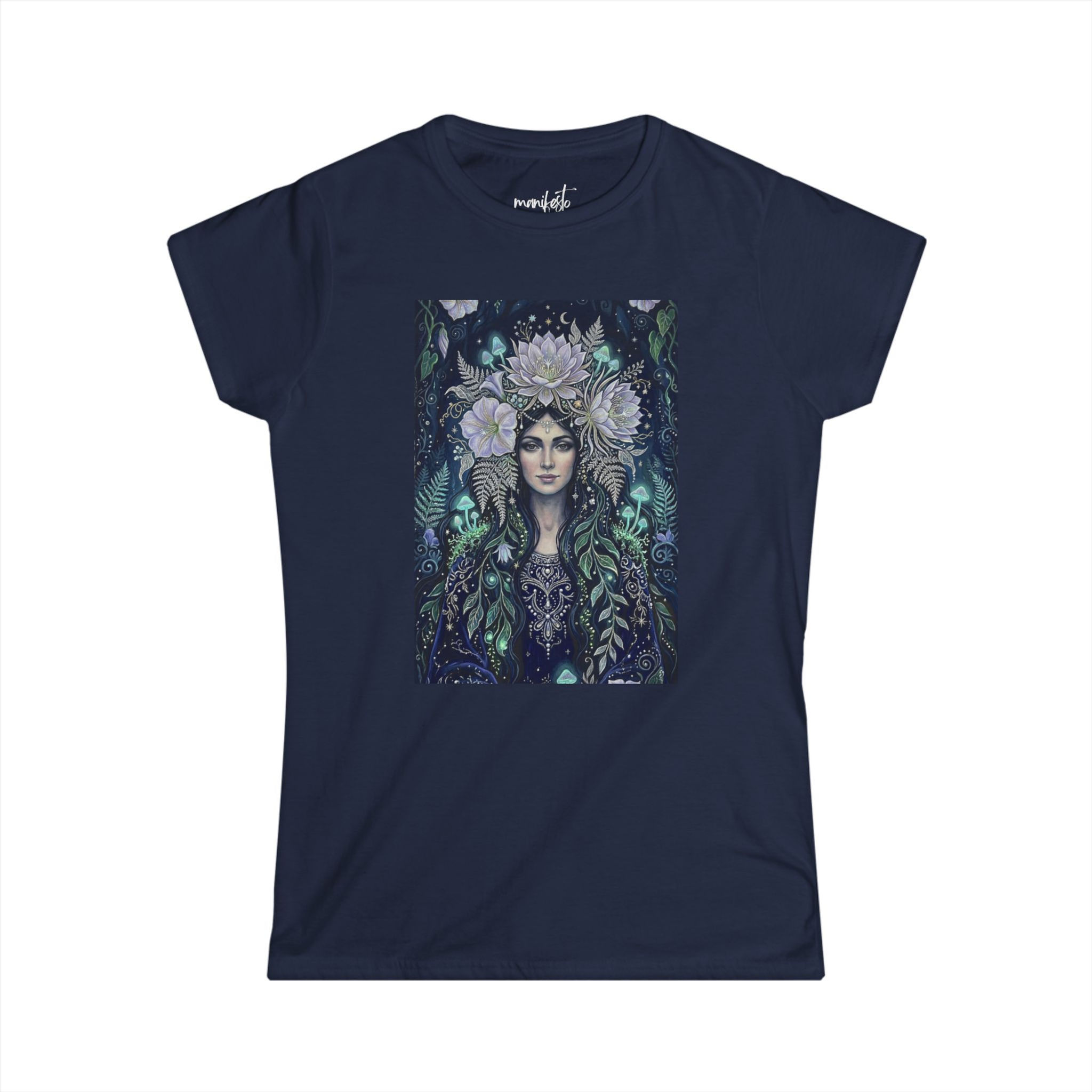 The Night-Blooming Queen— Botanical Art Women's T-Shirt