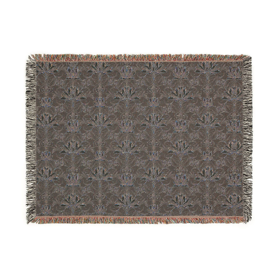 Thumbnail: The Gilded Lotus (Meditation & Peace) Woven Blanket | Boho Throw