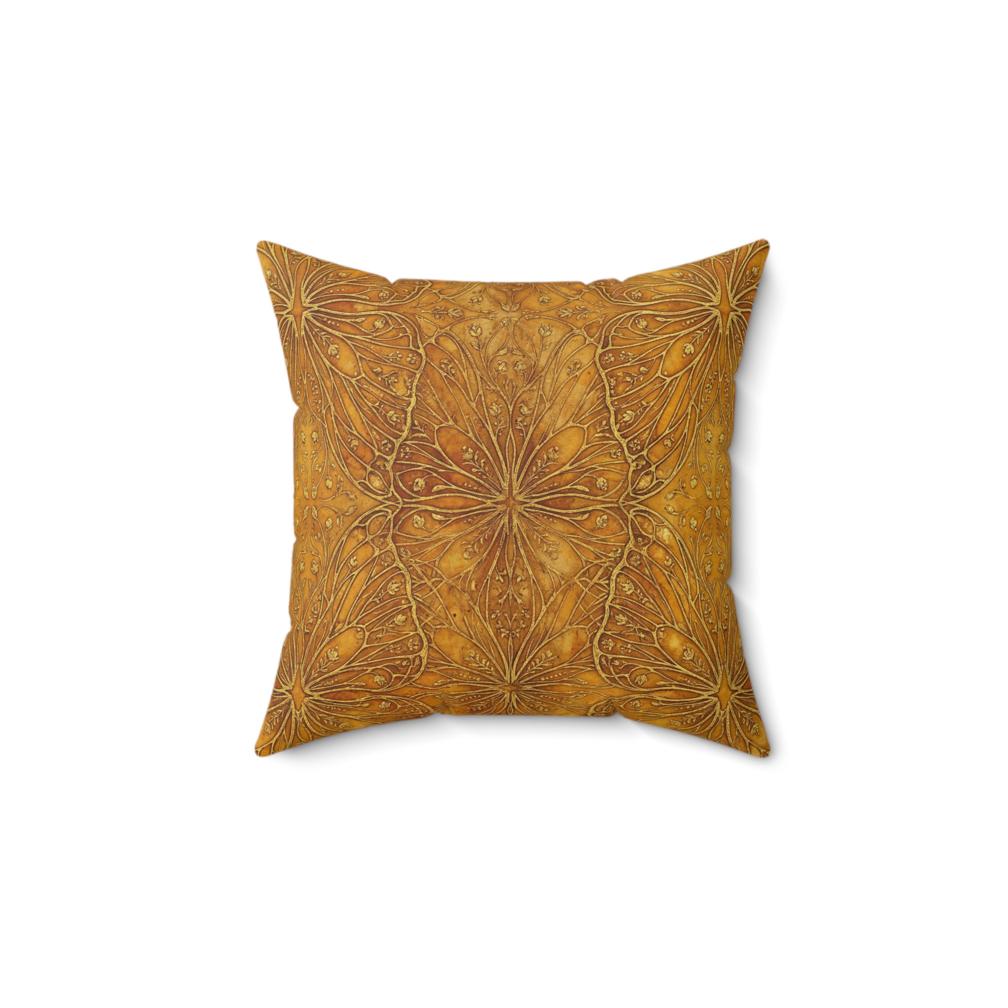 The Golden Wing-Vein Filigree Decorative Pillow