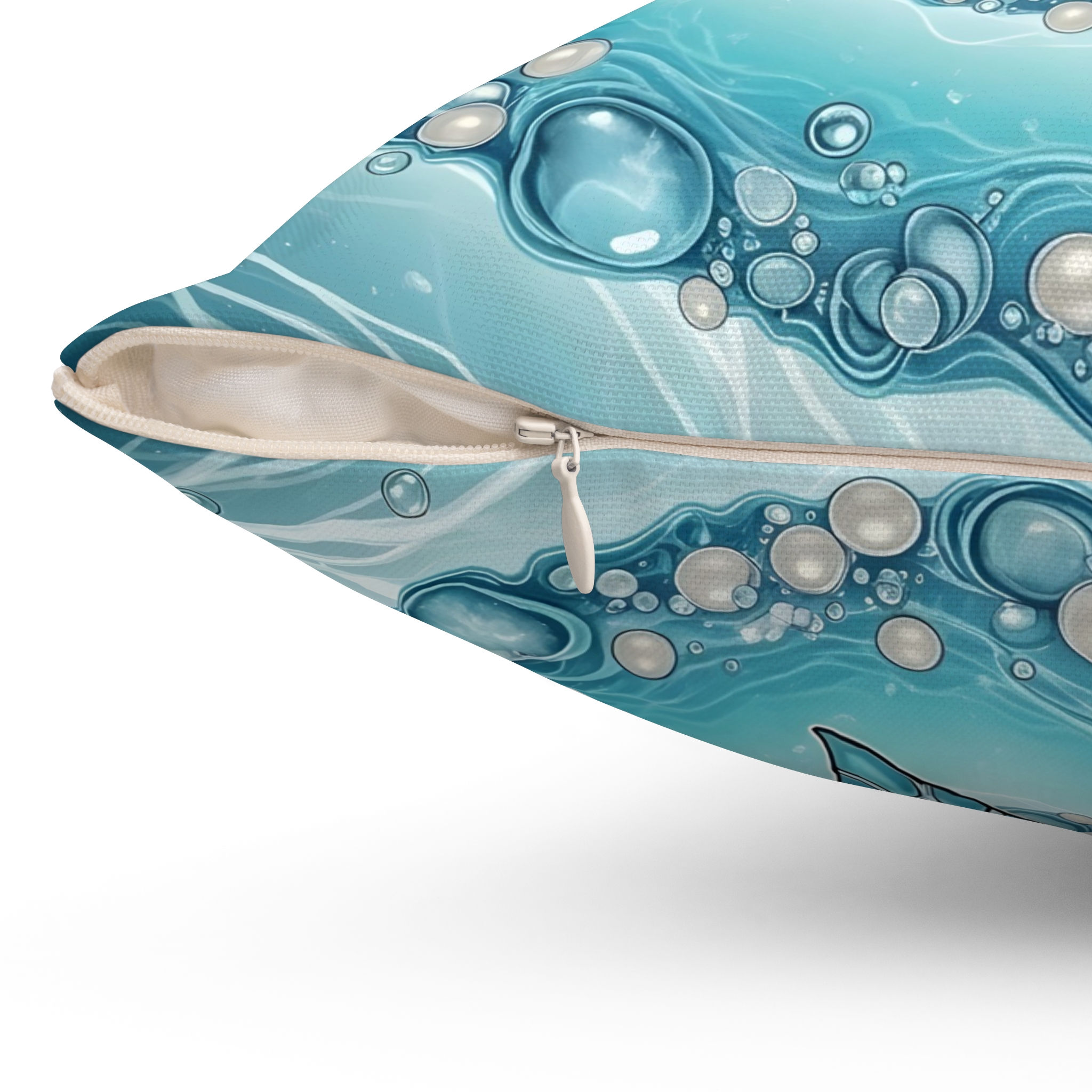 Sea Turtle Decorative Pillow – Ocean Blue Coastal Accent Cushion