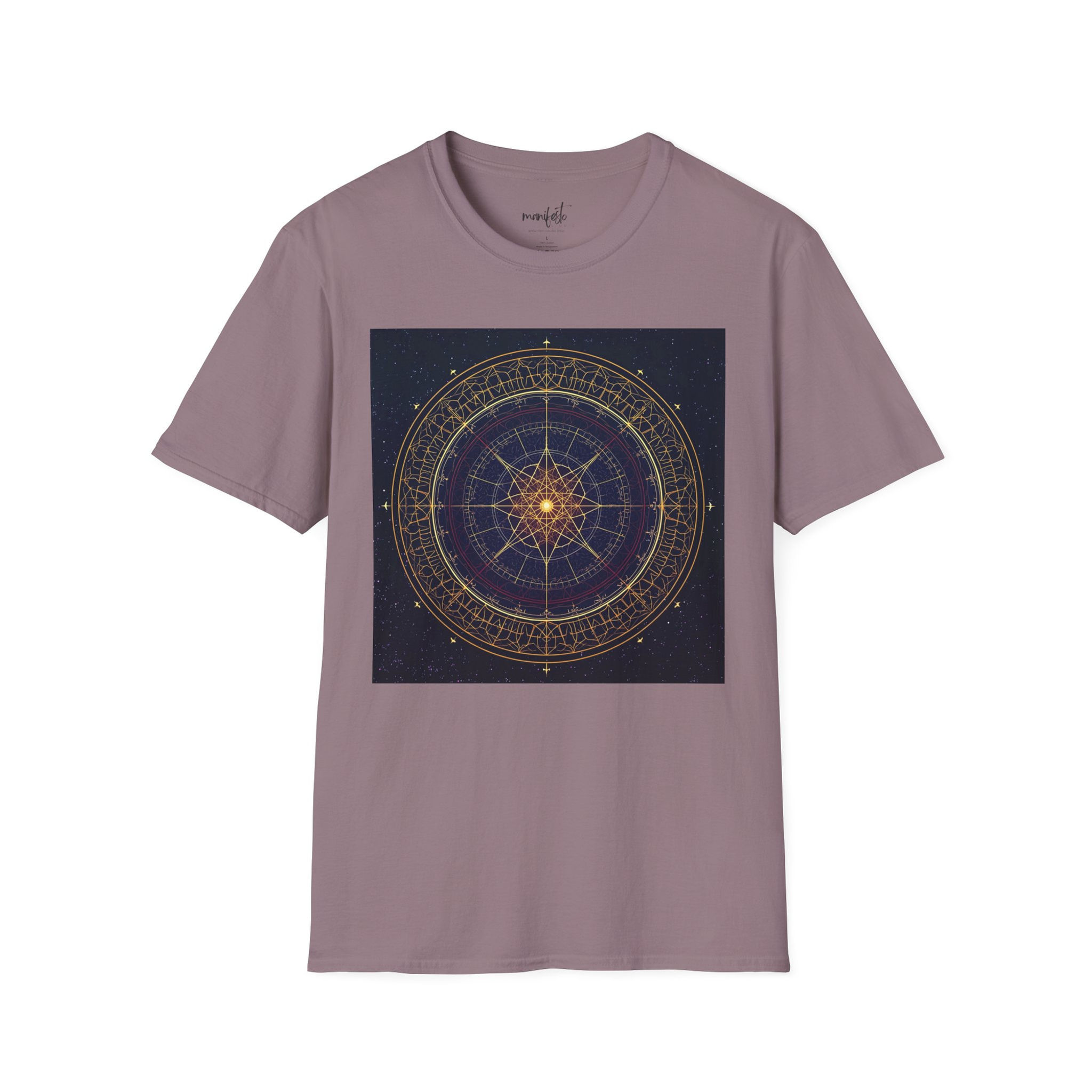 Mystic Star Compass T-Shirt — Golden Astral Mandala Tee