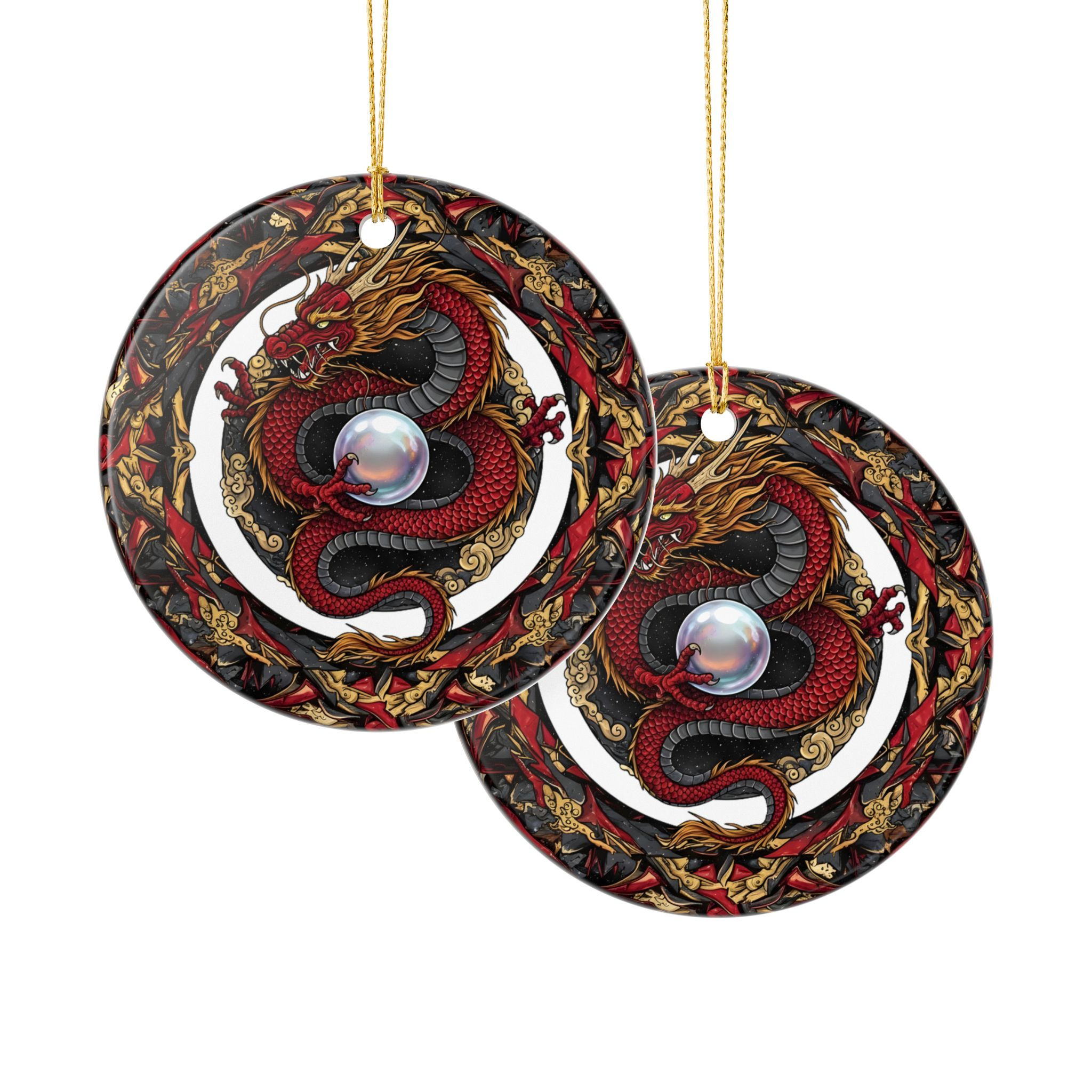 Dragon Pearl Ceramic Ornament