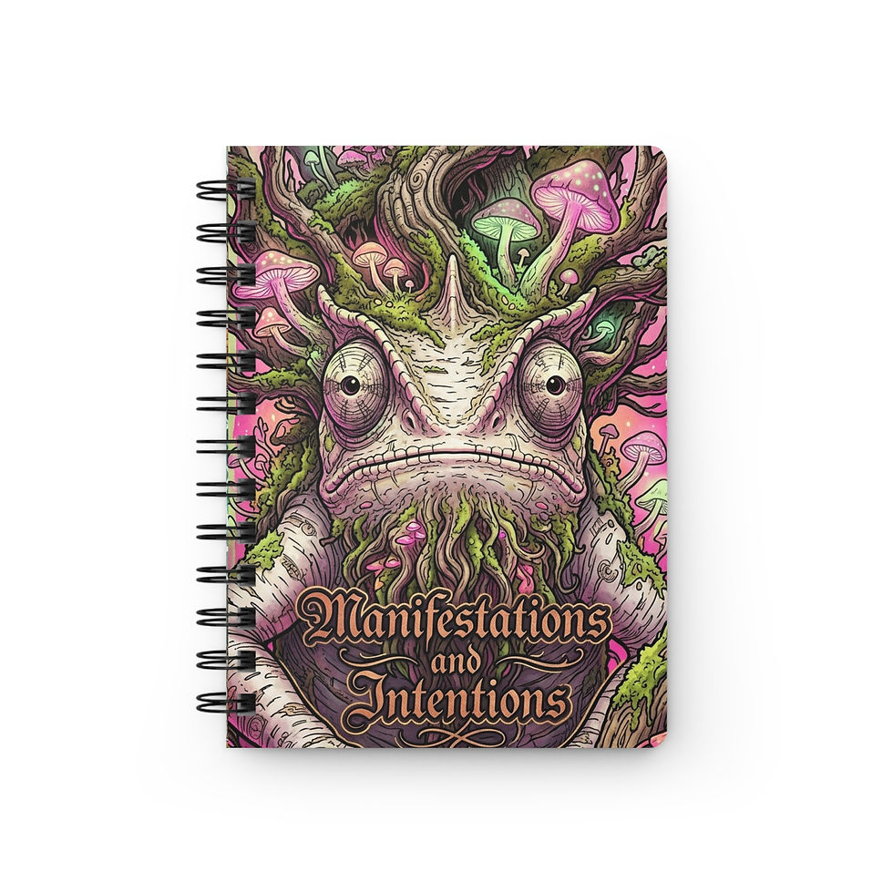 Thumbnail: Manifestations and Intentions Spiral Journal — Mystical Mushroom Notebook