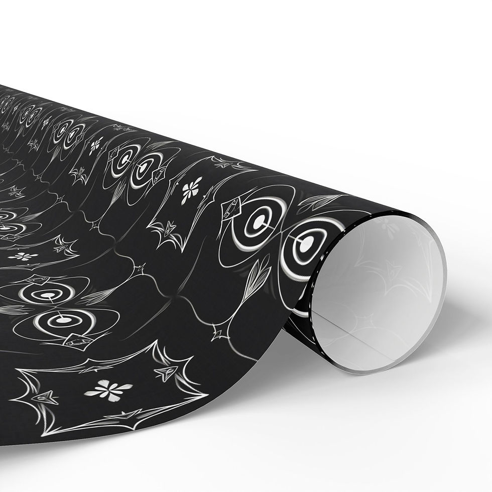 Thumbnail: Wrapping Paper — Elegant Black & White Owl Pattern Gift Wrap