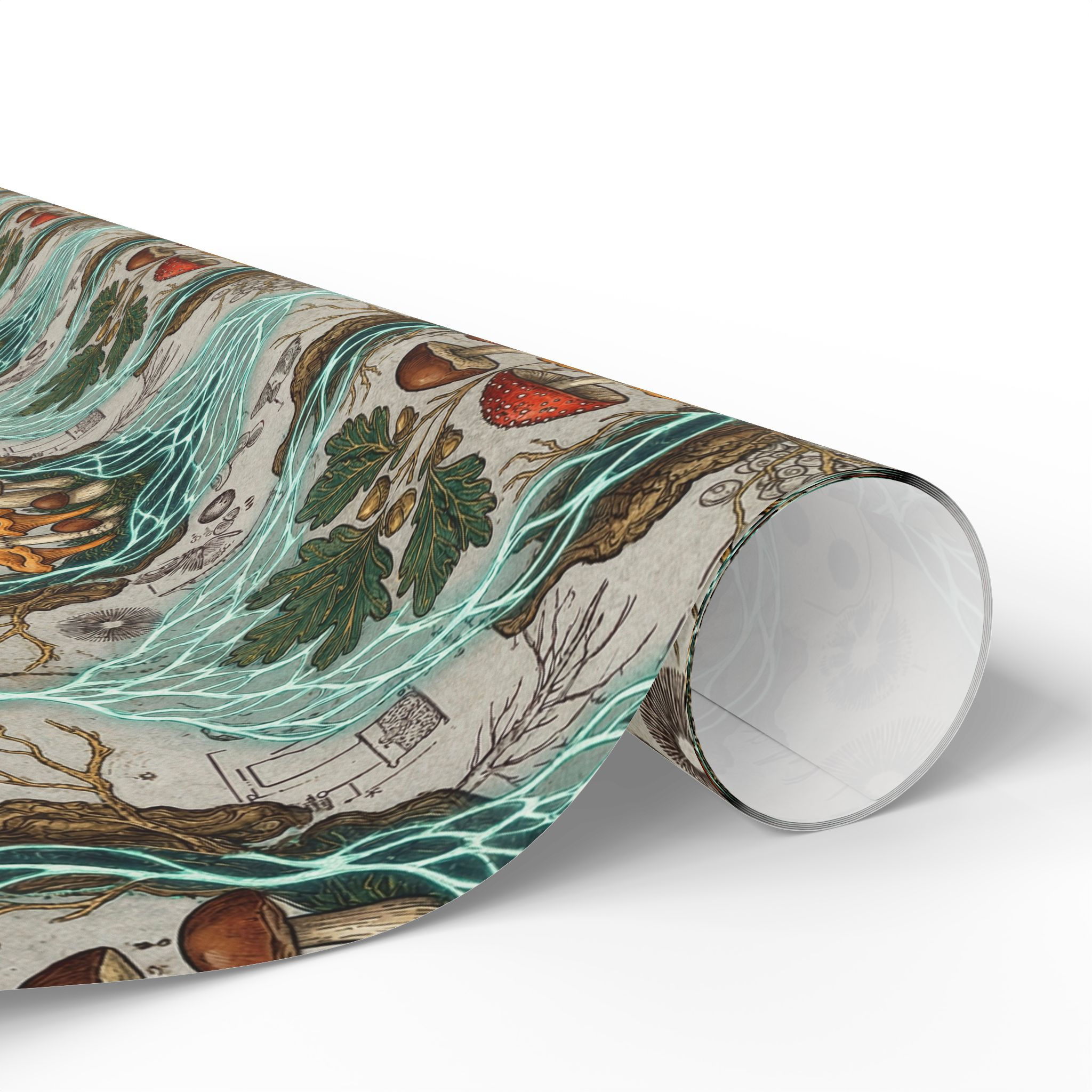 Vintage Botanical Wrapping Paper Roll – MushroomPattern