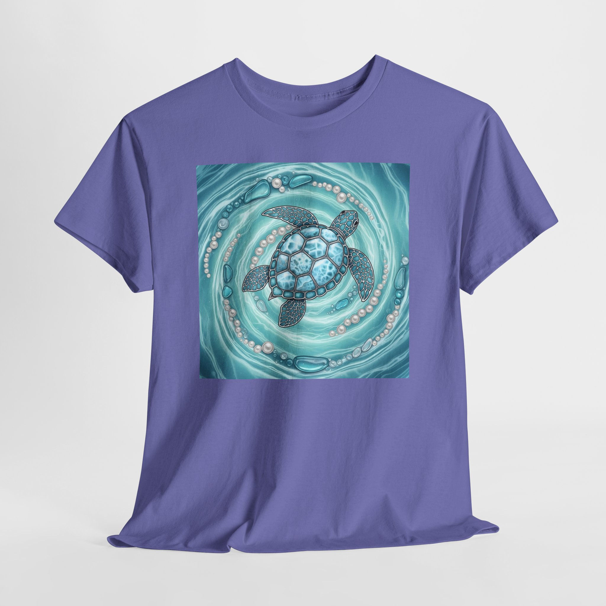 Sea Turtle Art T-Shirt — Ocean Waves Turtle Graphic Tee