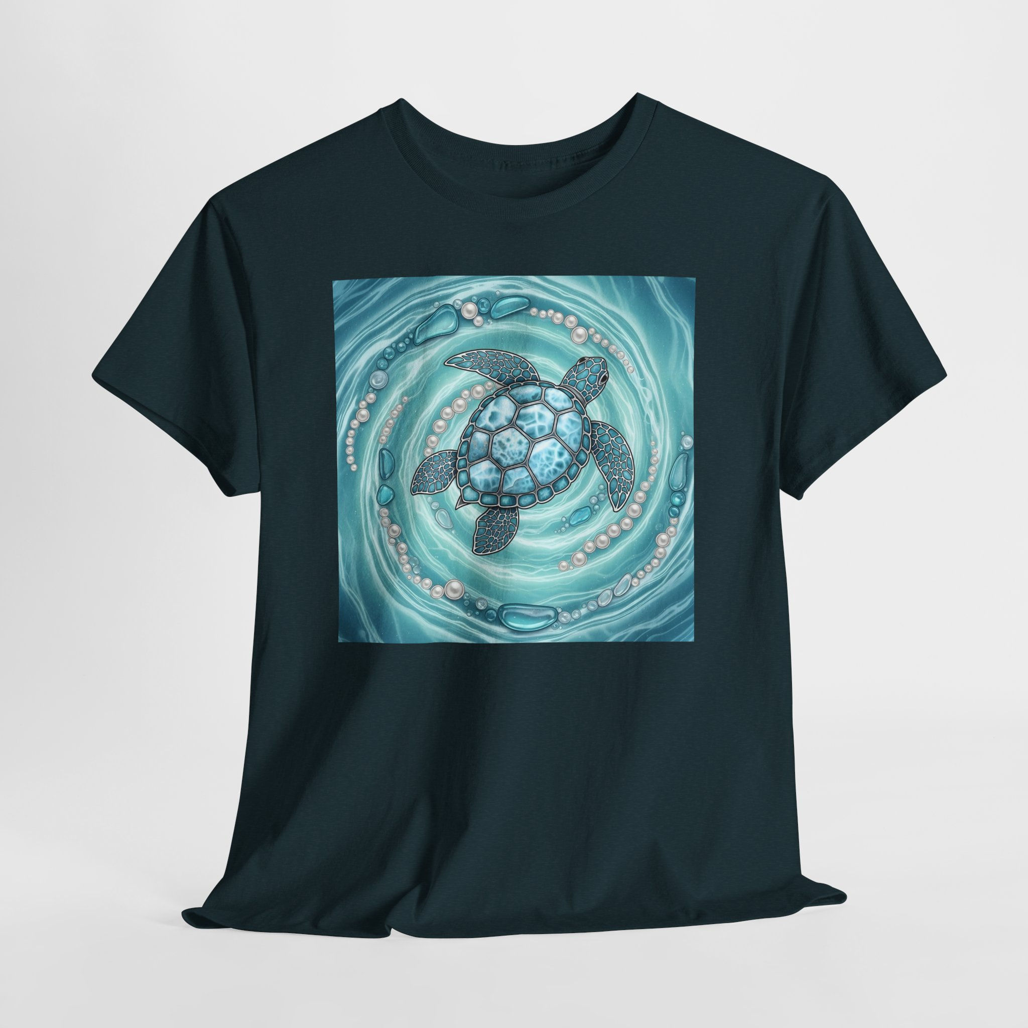 Sea Turtle Art T-Shirt — Ocean Waves Turtle Graphic Tee