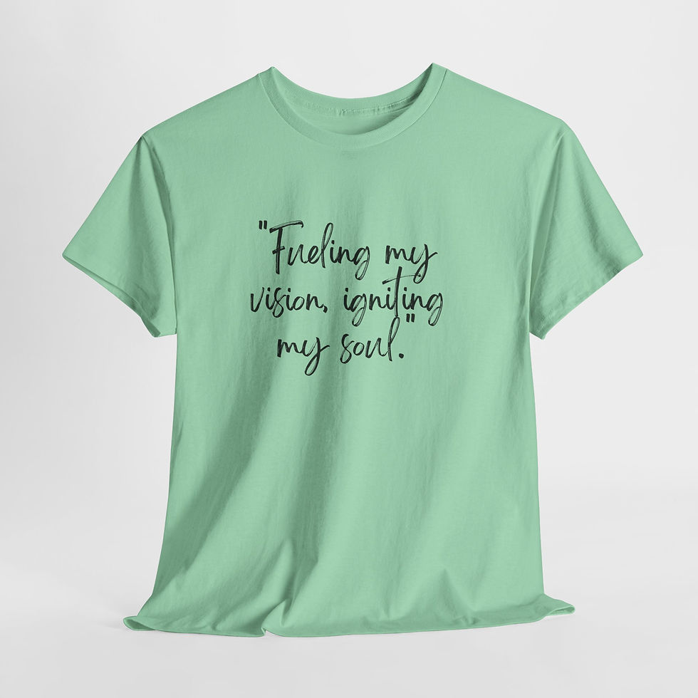 Thumbnail: Inspirational Quote Tee — "Fueling my vision, igniting my soul." Cotton T‑Shirt