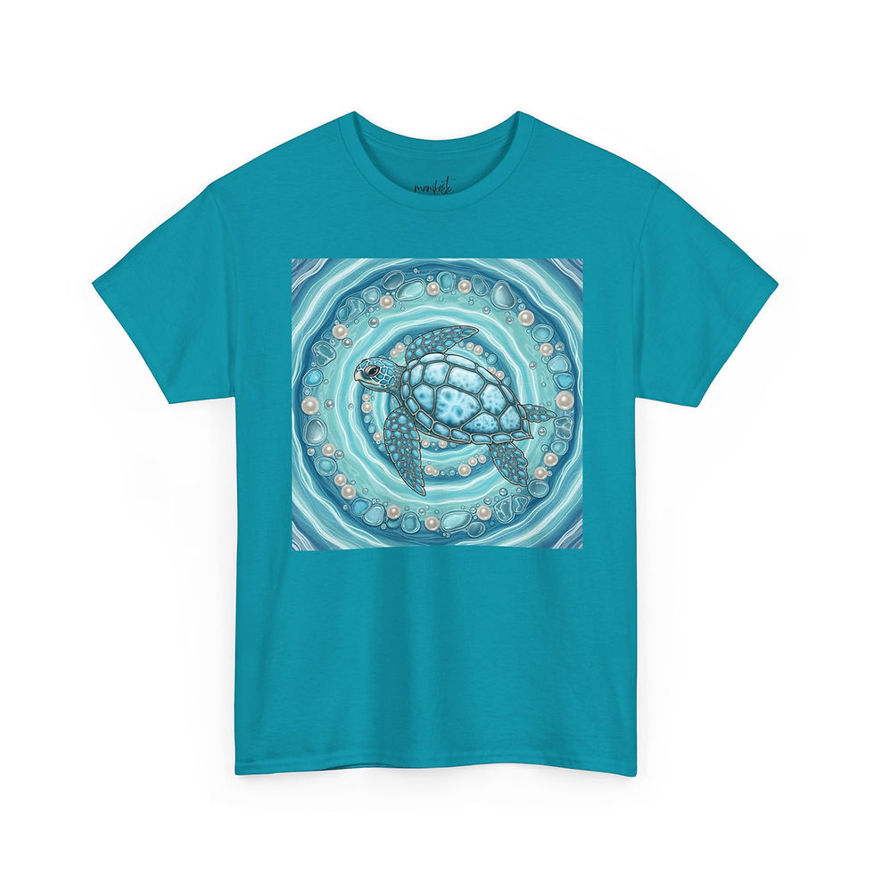 Thumbnail: Sea Turtle Spiral T-Shirt — The Aether Drift Pattern