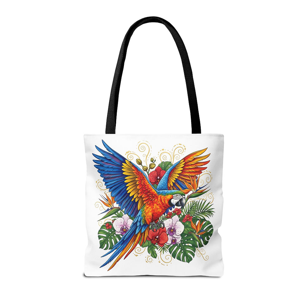 Thumbnail: The Verdant Voice (Parrot/Macaw) (Expression & Connection)Tote Bag 