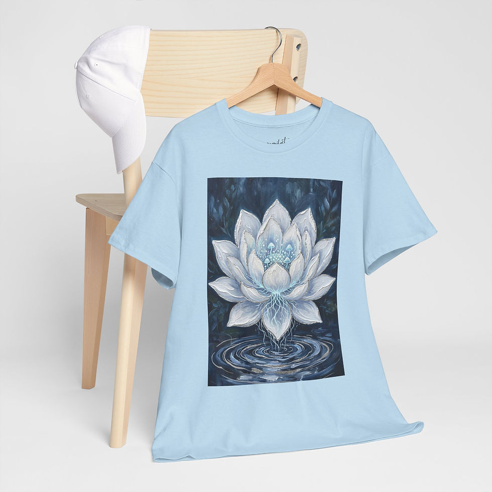 Thumbnail: Lotus T‑Shirt — Calming White Lotus Graphic Tee for Yoga & Meditation