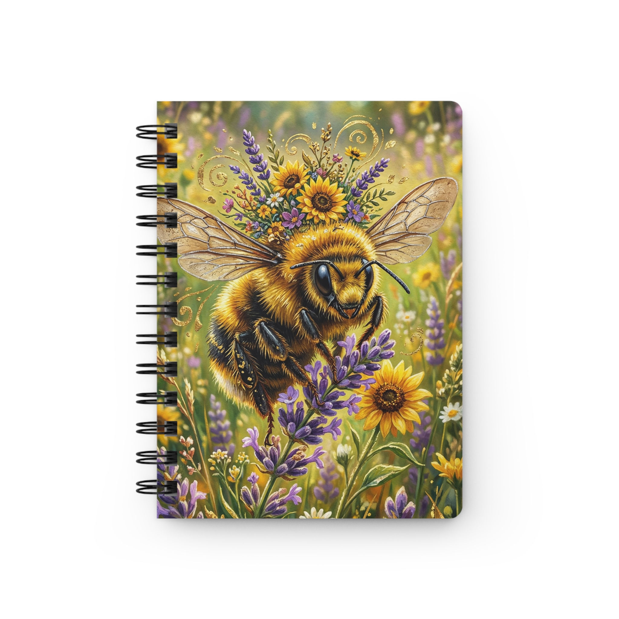The Great Velvet Bee Spiral Journal — "Manifest" Floral Notebook