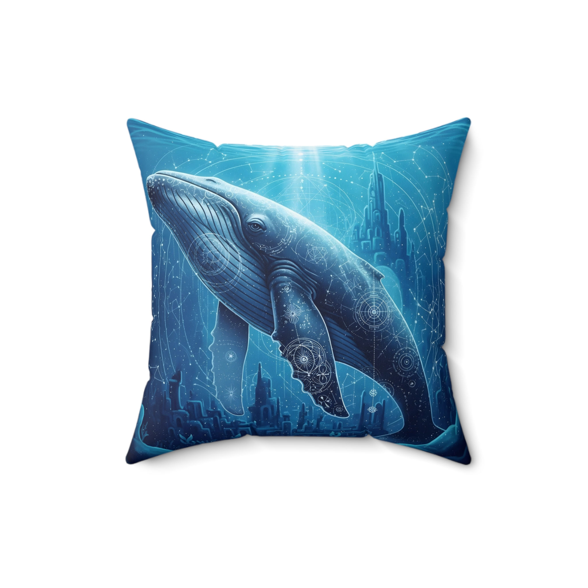 The Deep Oracle Whale (Ancestral Wisdom & Immensity) Pillow