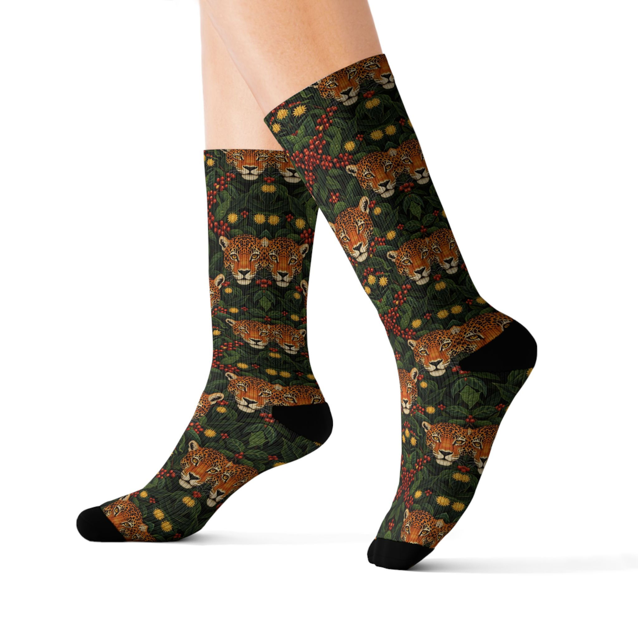 The Jaguar Spirit Guide Socks — Patterned Animal Crew Socks