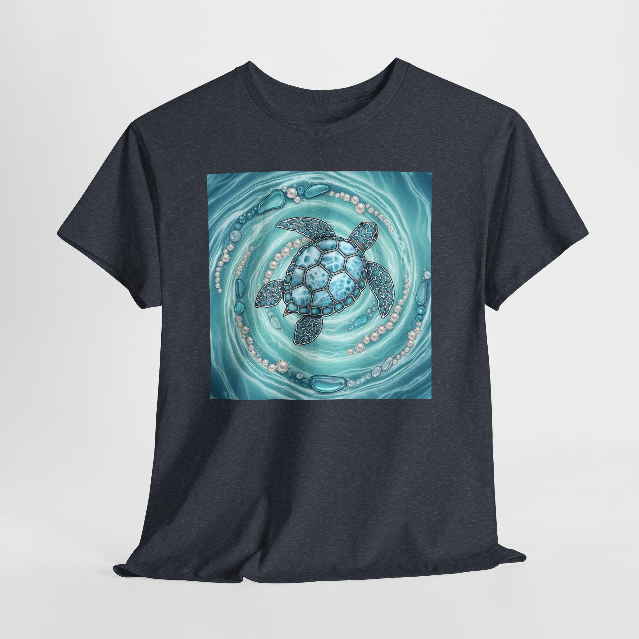 Sea Turtle Art T-Shirt — Ocean Waves Turtle Graphic Tee