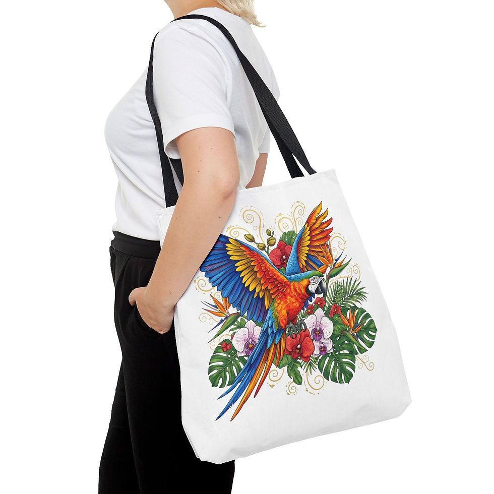 Thumbnail: The Verdant Voice (Parrot/Macaw) (Expression & Connection)Tote Bag 