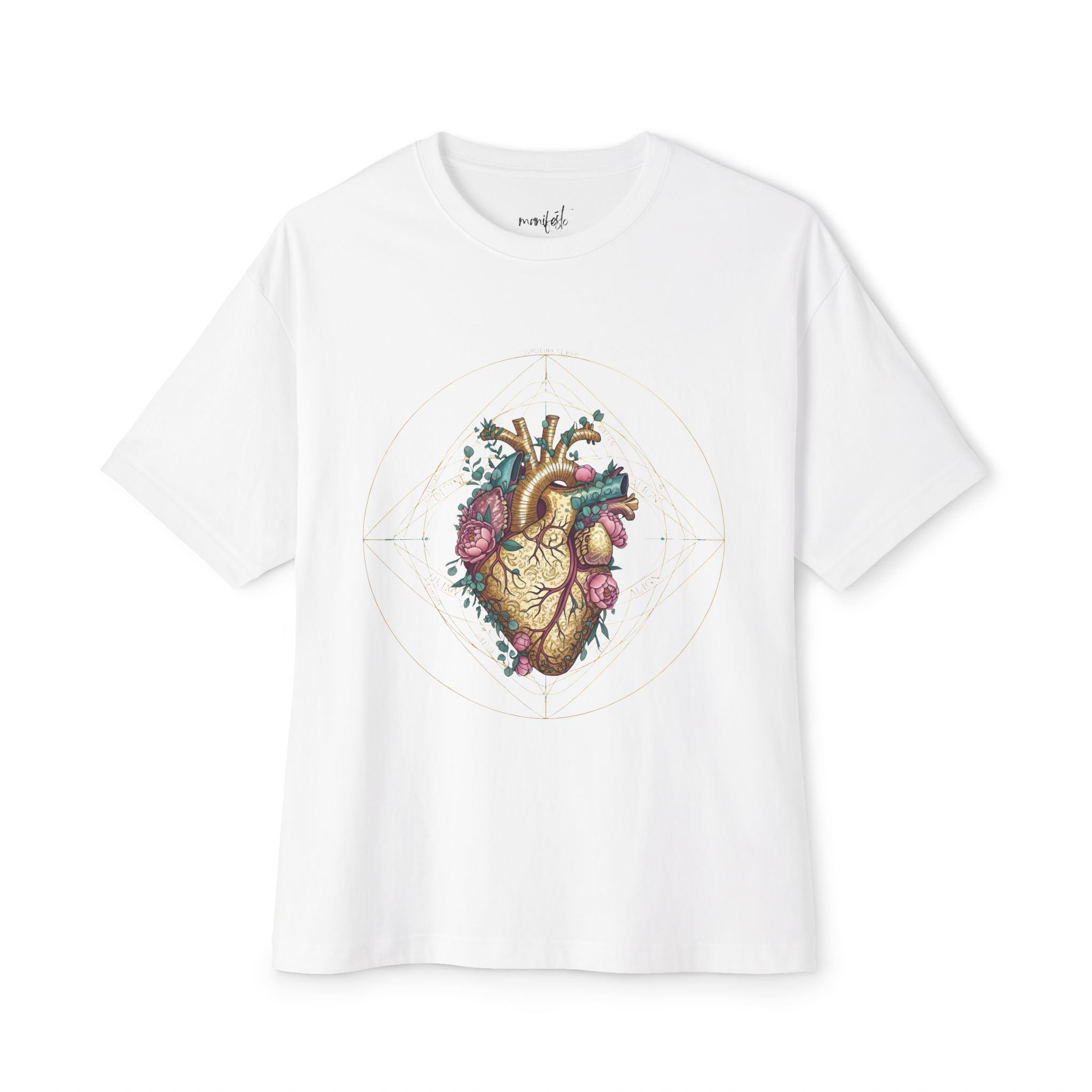 Boxy Tee — Anatomical Heart Floral Graphic T-Shirt