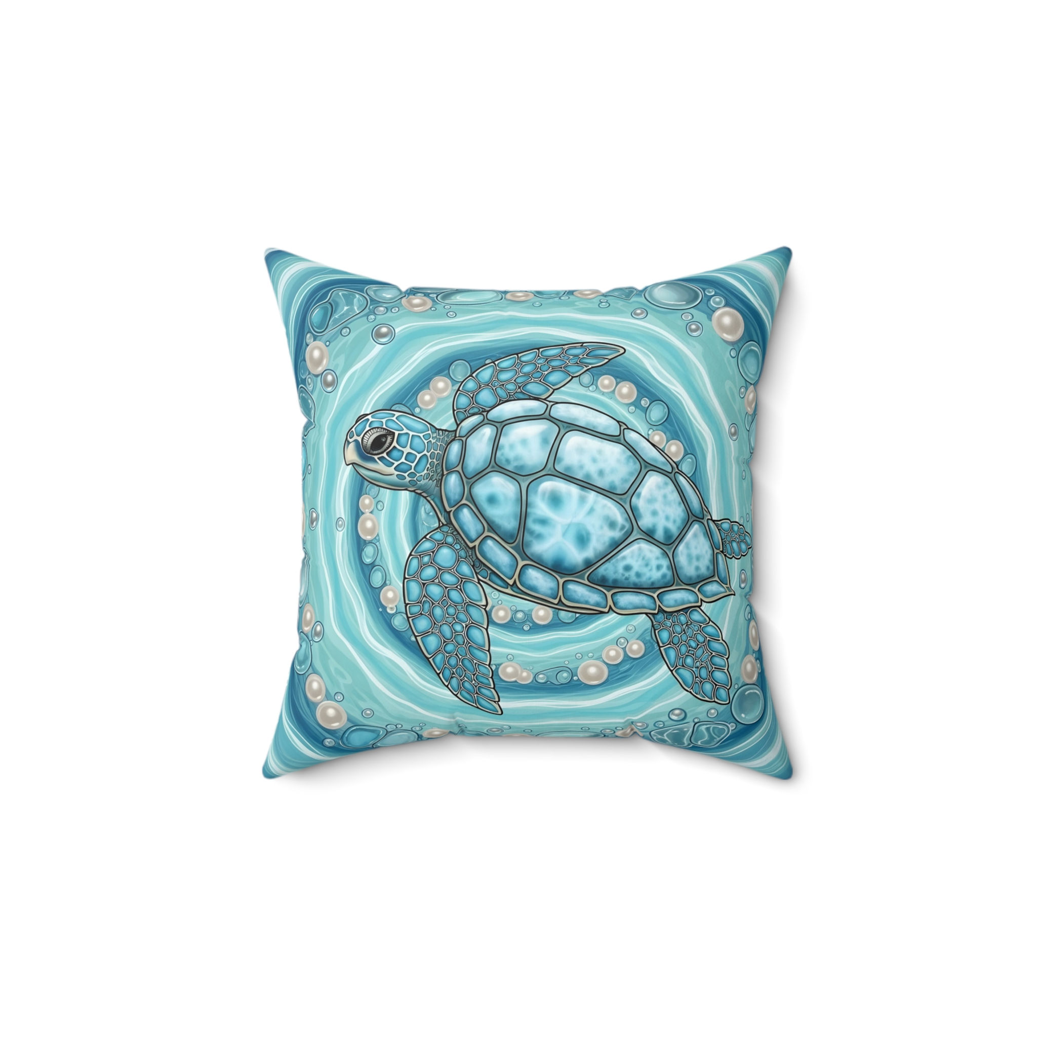 Sea Turtle Throw Pillow — Aquatic Art Decorative Cushion