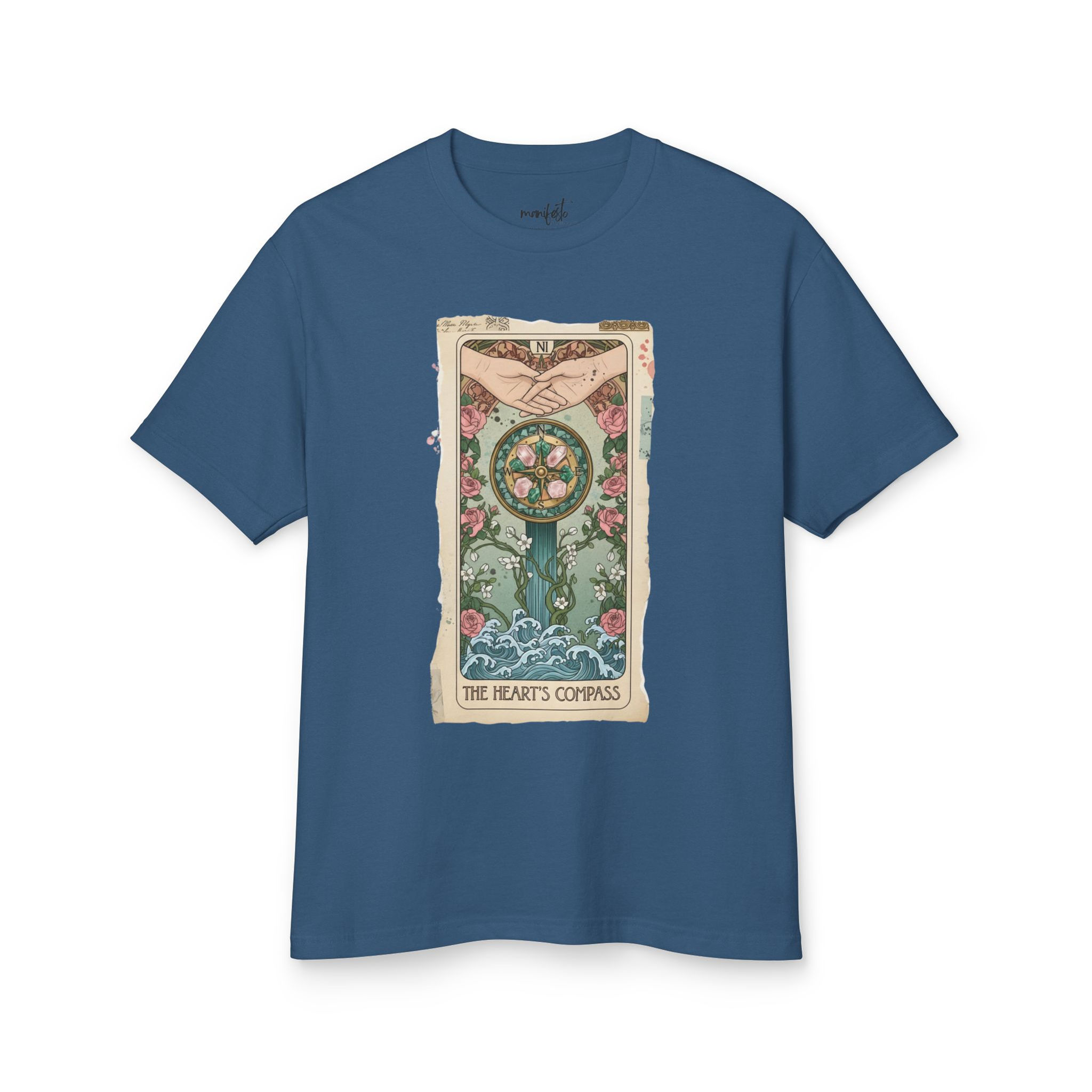 The Heart's Compass Vintage Card Graphic Cotton Shirt