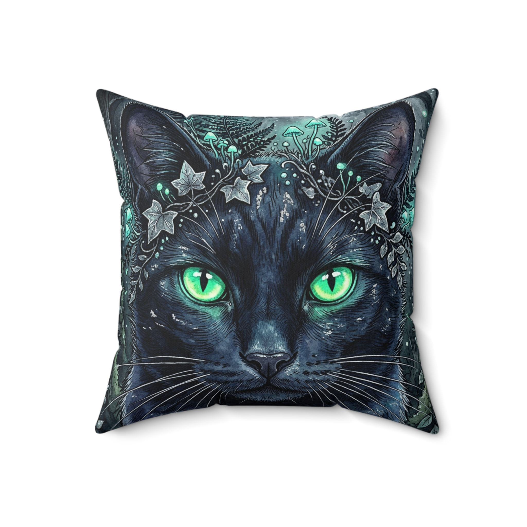 The Silent Seer (The Black Cat) Pillow