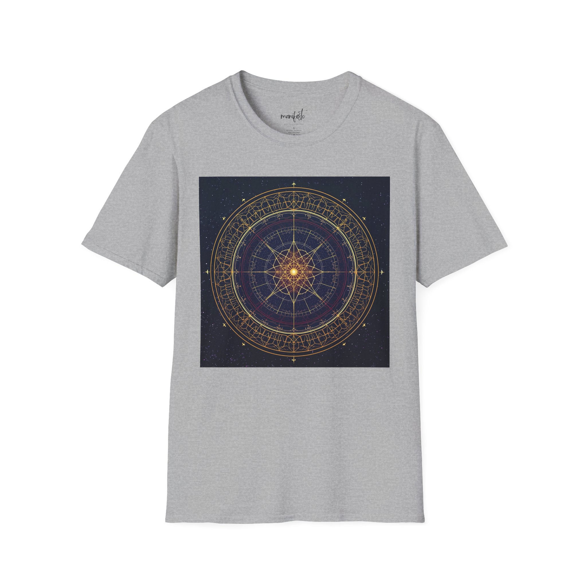 Mystic Star Compass T-Shirt — Golden Astral Mandala Tee