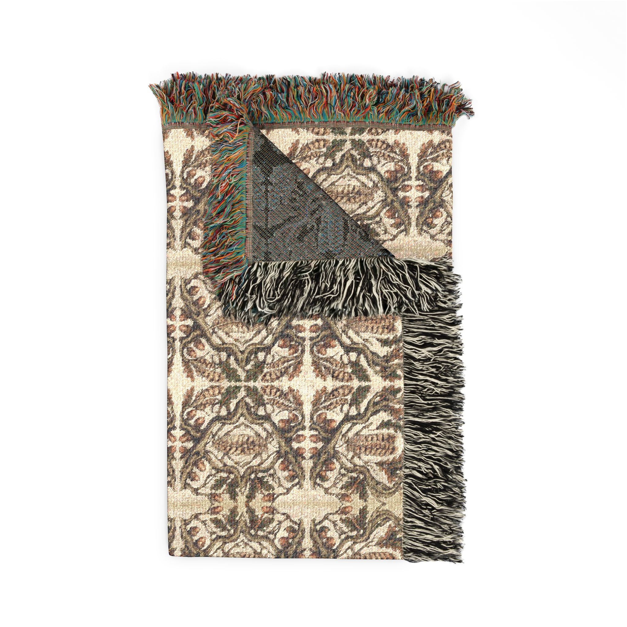 Woven Blanket - The Oak Sentinel Feather and Acorn Net