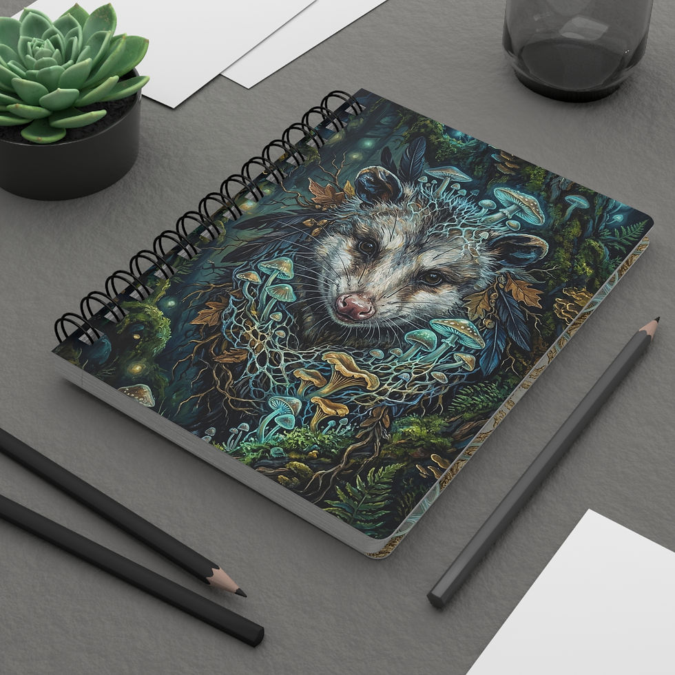 Thumbnail: Mystic Opossum Spiral Notebook — Nature-Inspired Journal for Notes & Manifesting
