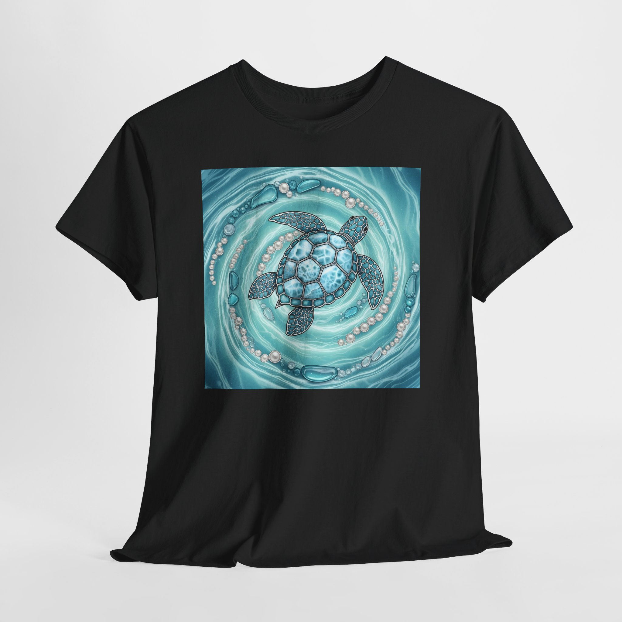 Sea Turtle Art T-Shirt — Ocean Waves Turtle Graphic Tee