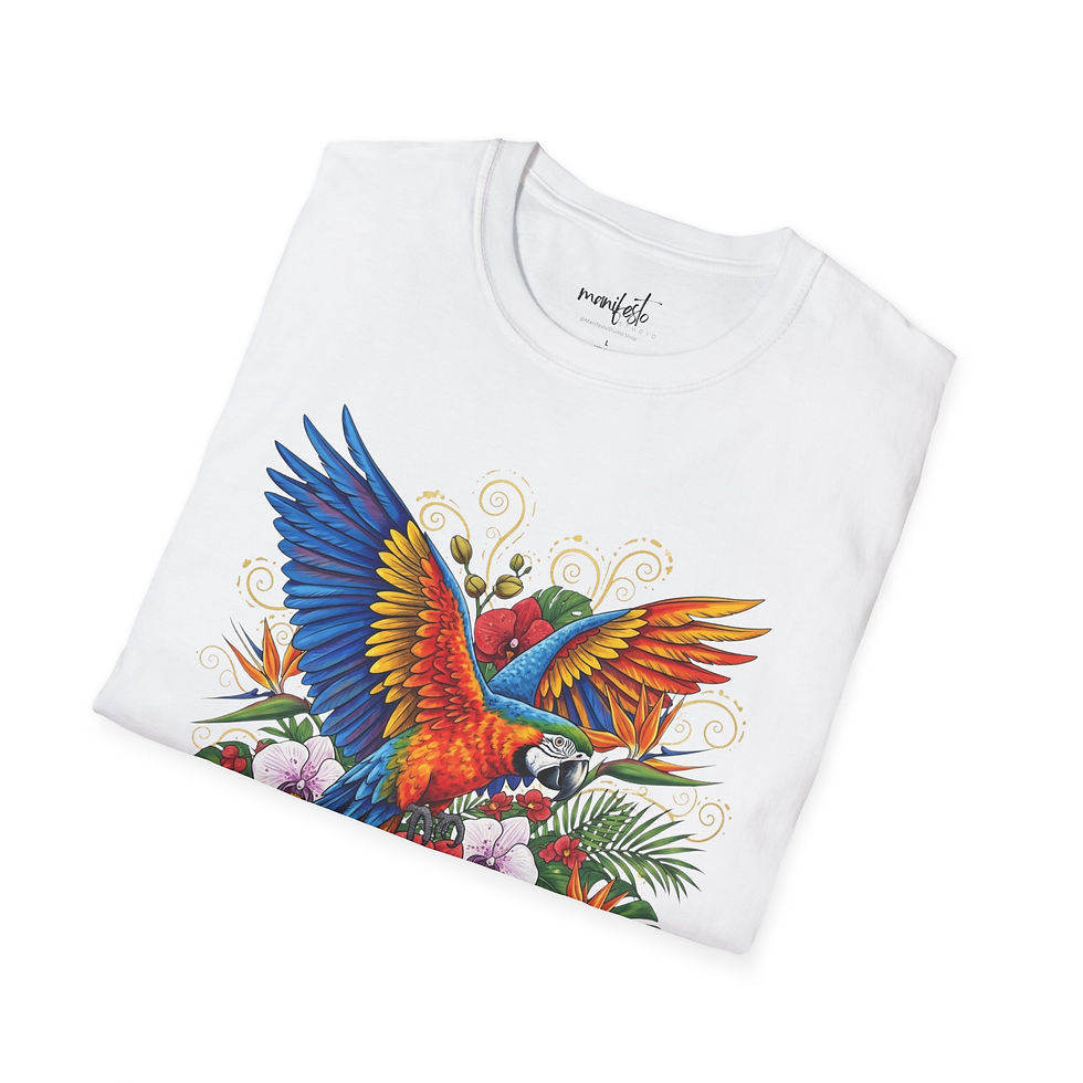 Thumbnail: T-Shirt — The Verdant Voice (Parrot/Macaw) (Expression & Connection)