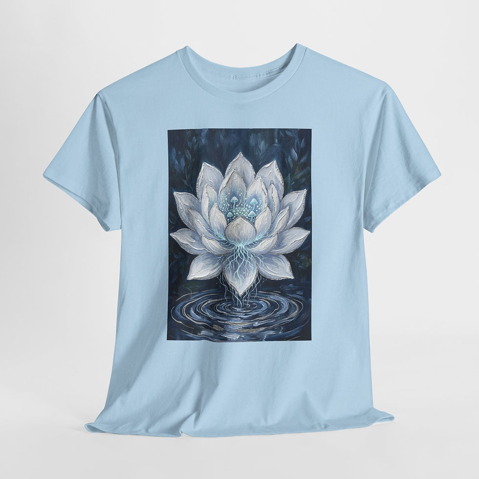 Thumbnail: Lotus T‑Shirt — Calming White Lotus Graphic Tee for Yoga & Meditation
