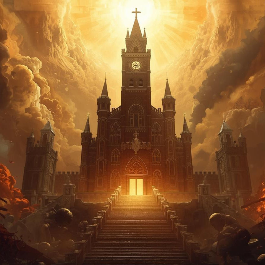 A church under attack from evil.